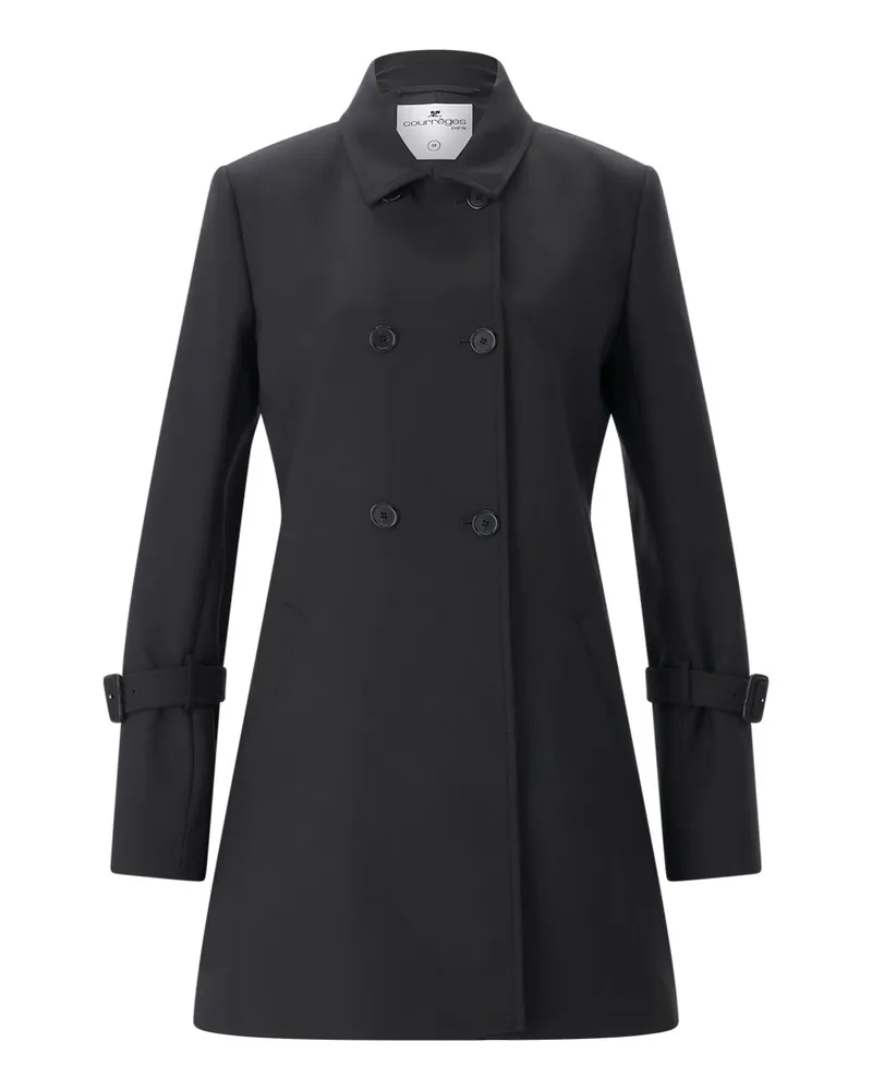 Courrèges Mantel aus Woll-Mix Schwarz