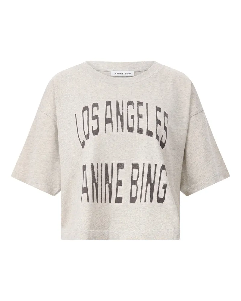 Anine Bing Cropped T-Shirt Johnny Grau
