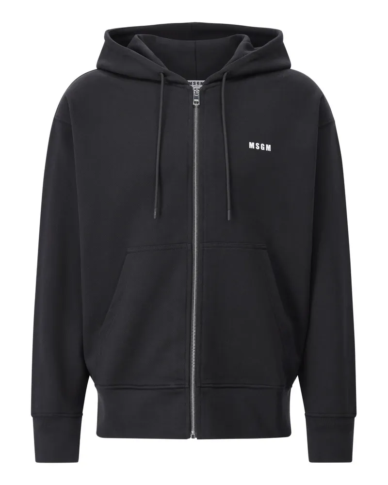MSGM Sweatjacke mit Logo Schwarz