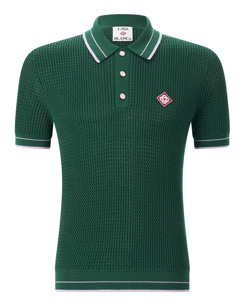Casablanca Paris Poloshirt aus Grobstrick Grün