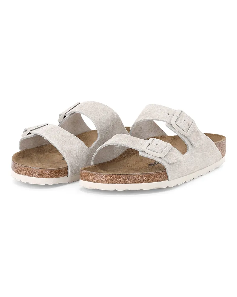 Birkenstock Sandalen Arizona aus Veloursleder Hellgrau