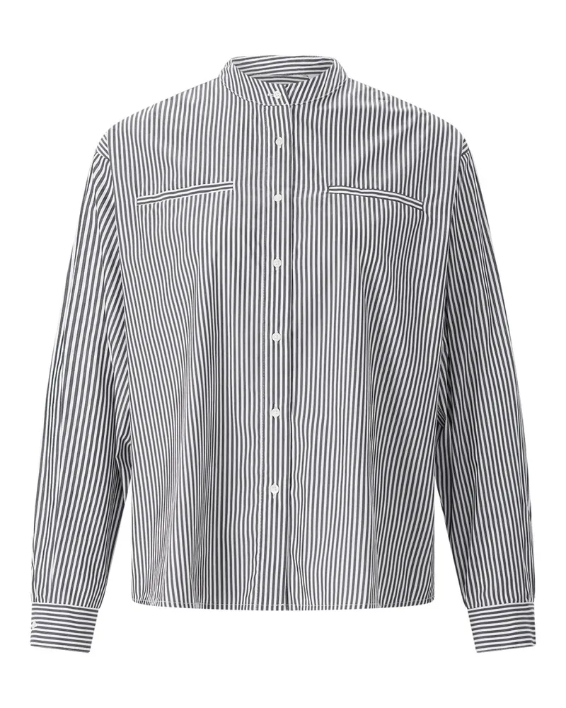 tonno e panna Hemdbluse aus Baumwoll-Mix Grau