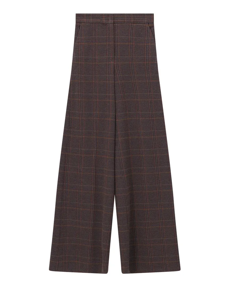 Max Mara Hose Memiro aus Woll-Mix Dunkelbraun