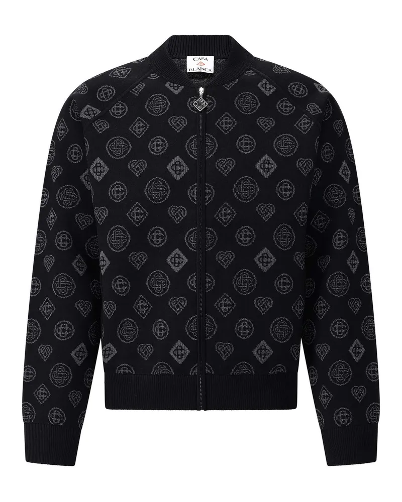 Casablanca Paris Sweatjacke mit Logoprint Schwarz