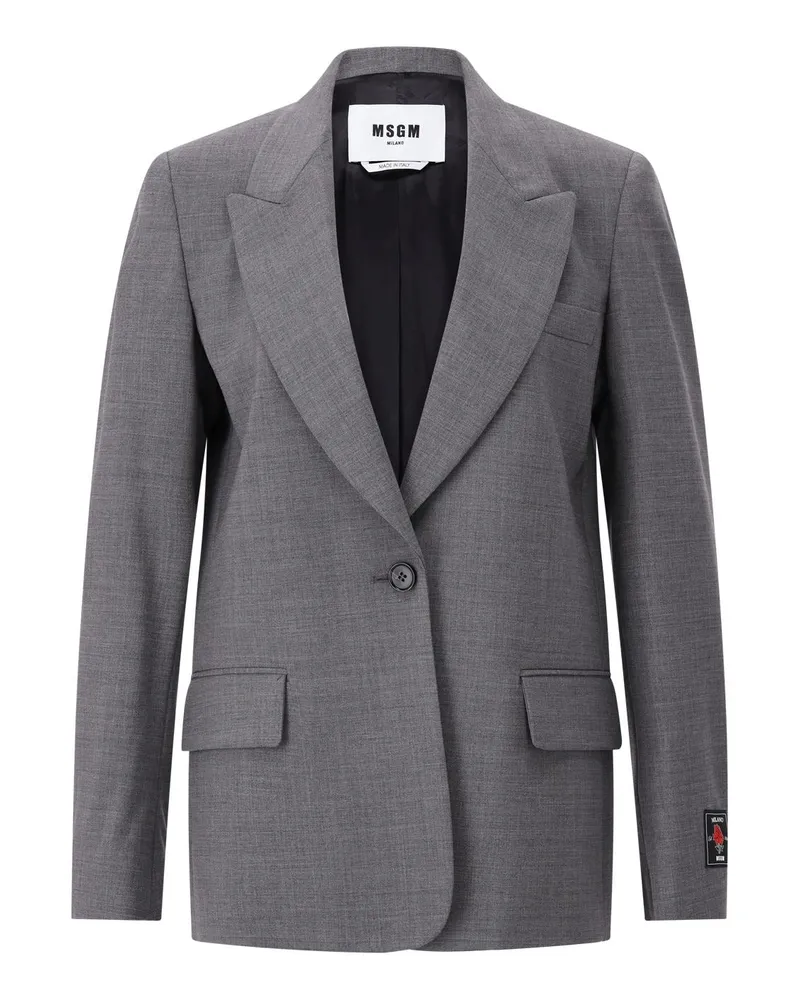 MSGM Slim-Fit Blazer aus Schurwolle Grau