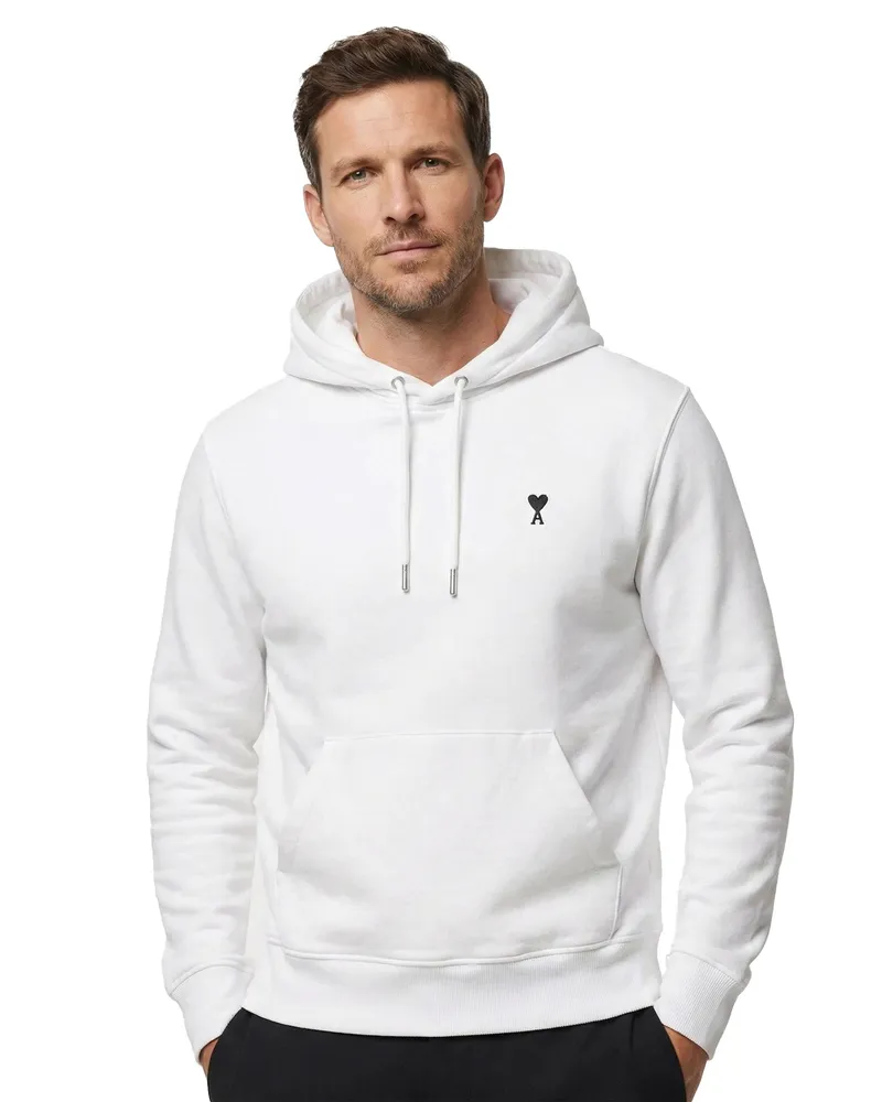 AMI Paris Hoodie mit Logo Weiß