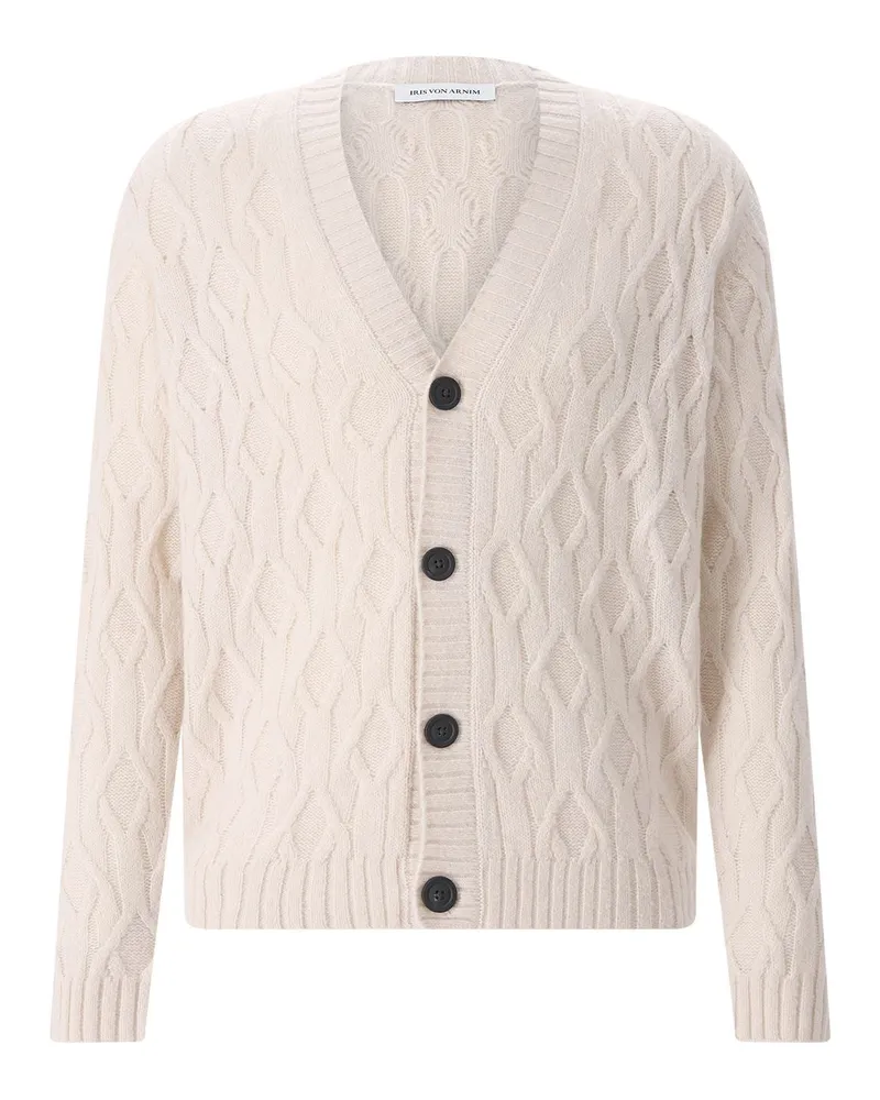 Iris von Arnim Cardigan mit Kaschmir & Seide Beige