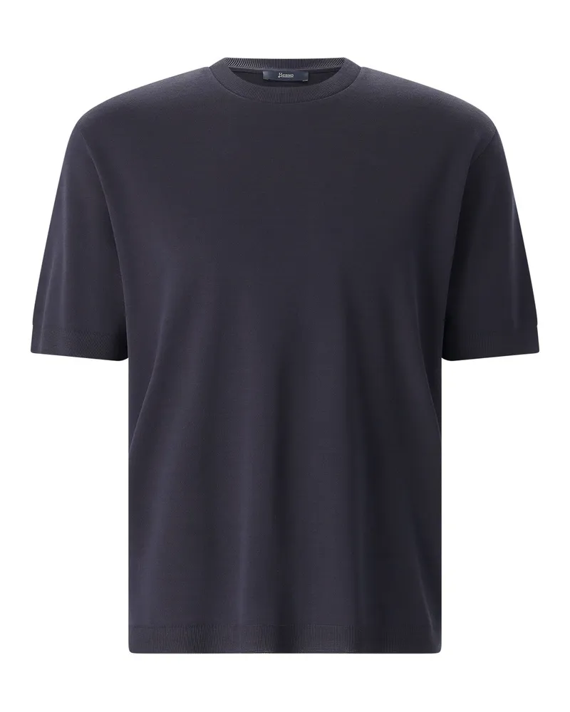 Herno T-Shirt aus Baumwolle Dunkelblau