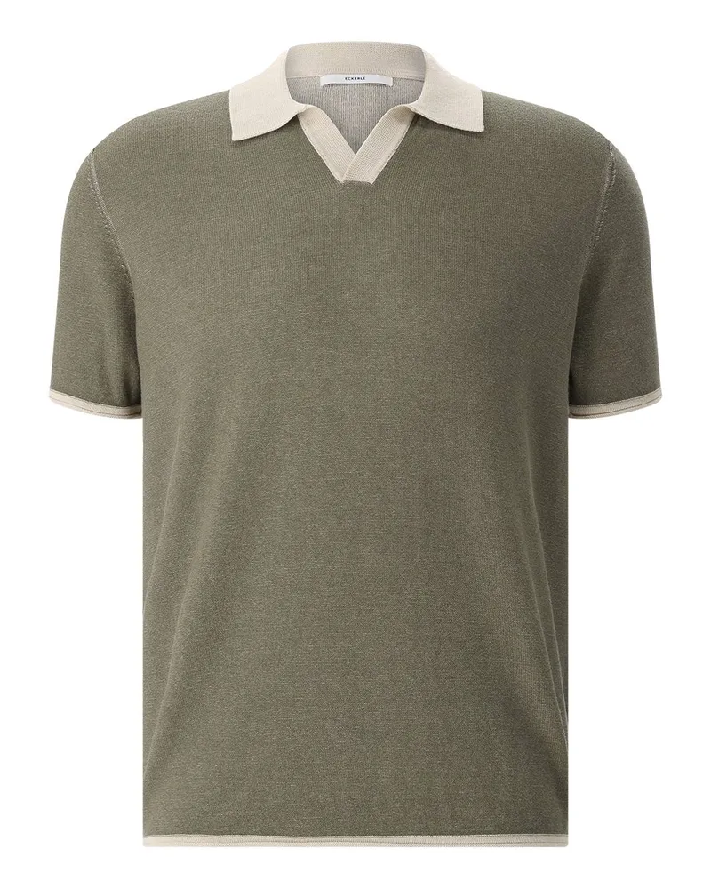ECKERLE Poloshirt aus Strick Dunkelgrün