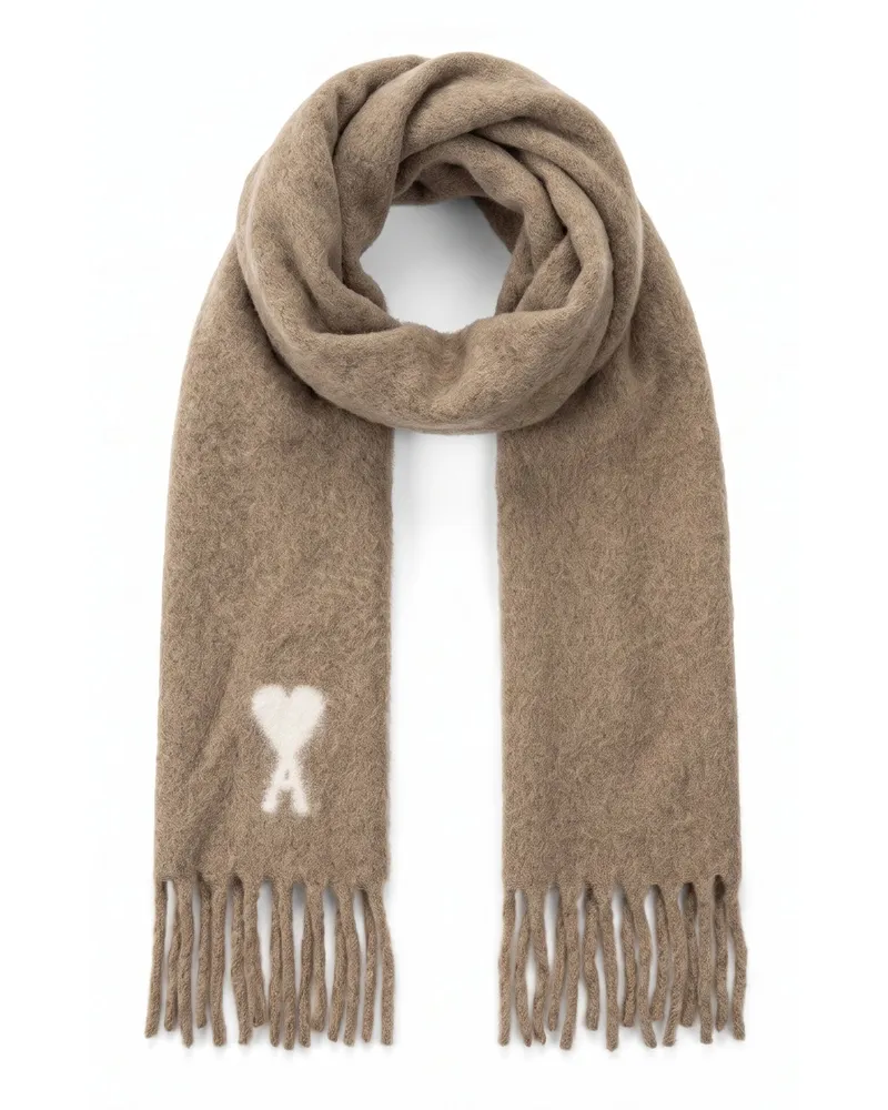 AMI Paris Schal aus Alpaka-Mix Beige