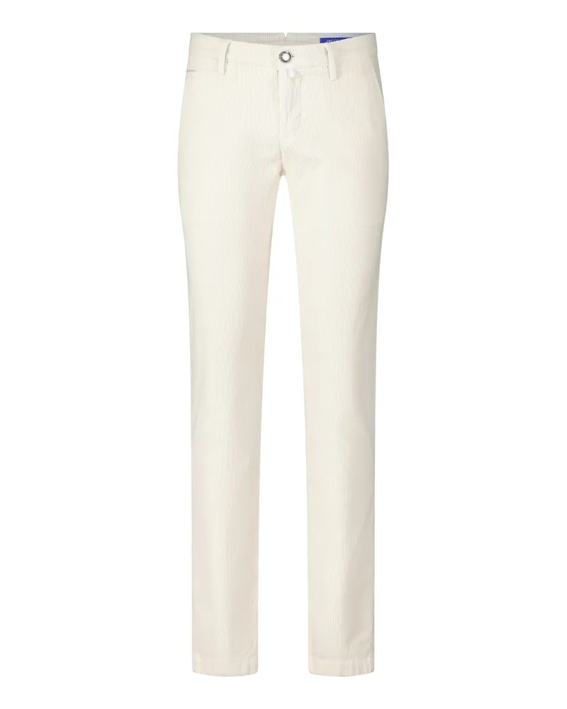 Jacob Cohën Schmale Cordhose mit Kaschmir Creme