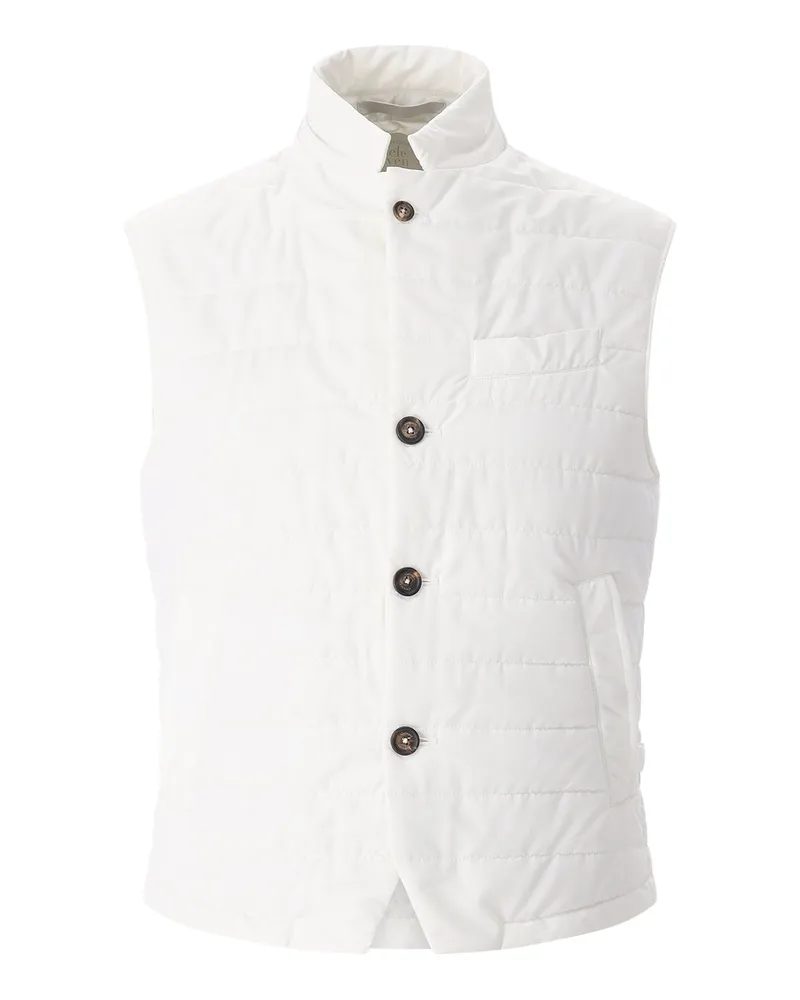 Eleventy Weste aus Wollmix Weiß