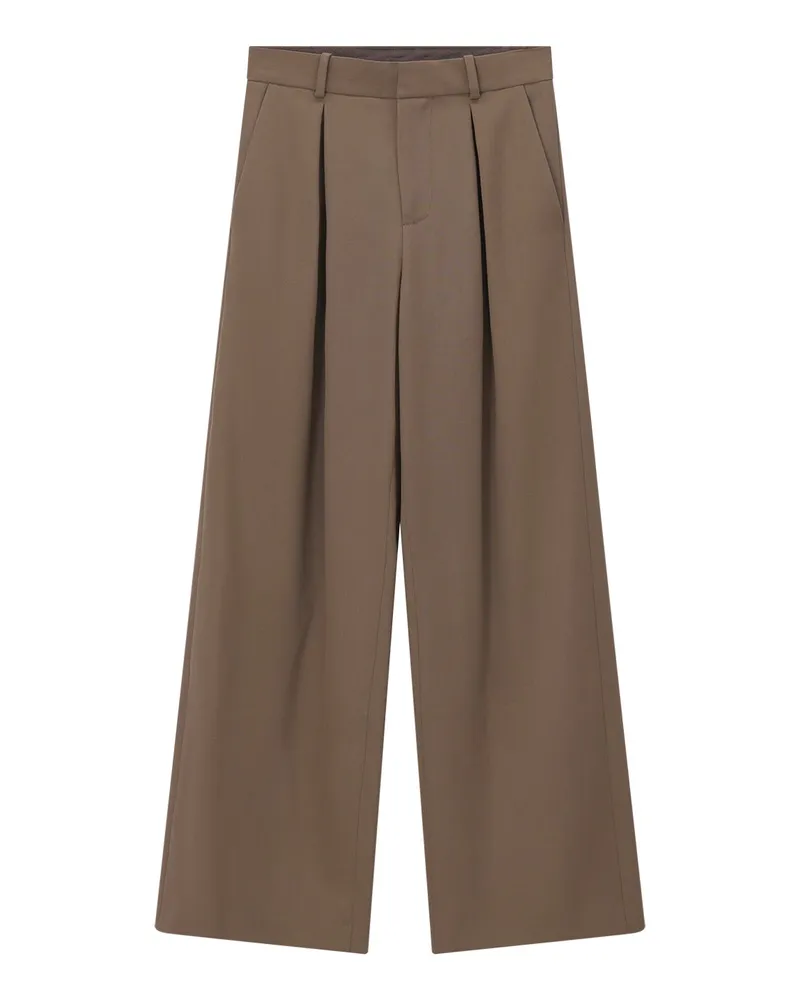Maison Margiela Weite Hose mit Bundfalten Braun