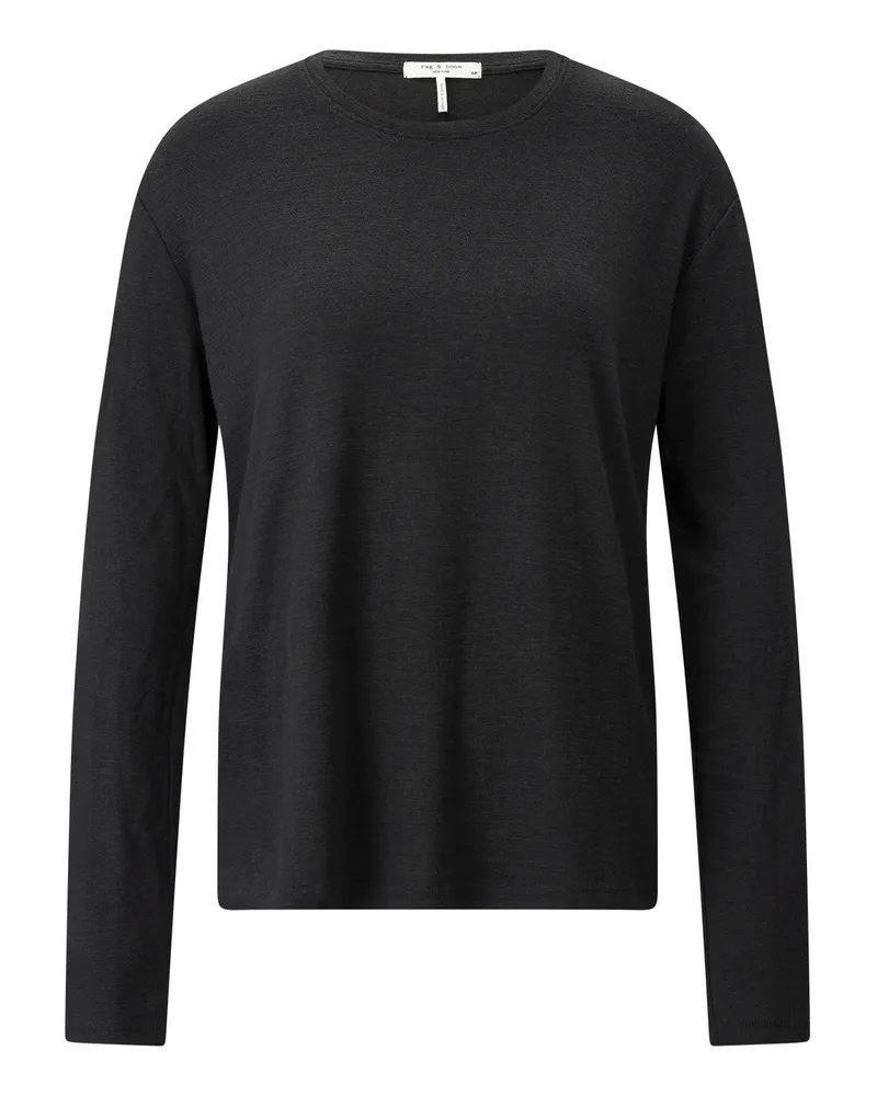 Rag & Bone Klassisches Langarmshirt Schwarz