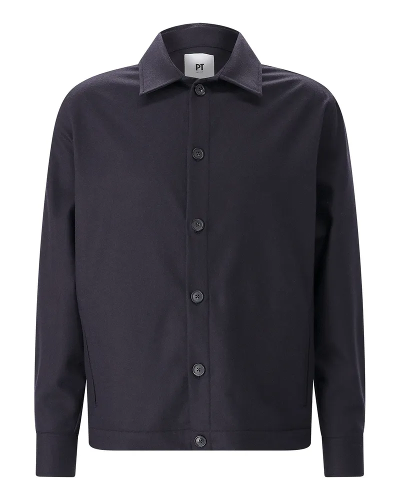 PT TORINO Overshirt aus Kaschmir-Mix Navy