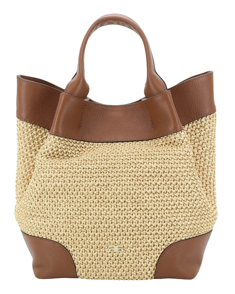 Abro Medium Shopper Essential aus Raffia Braun