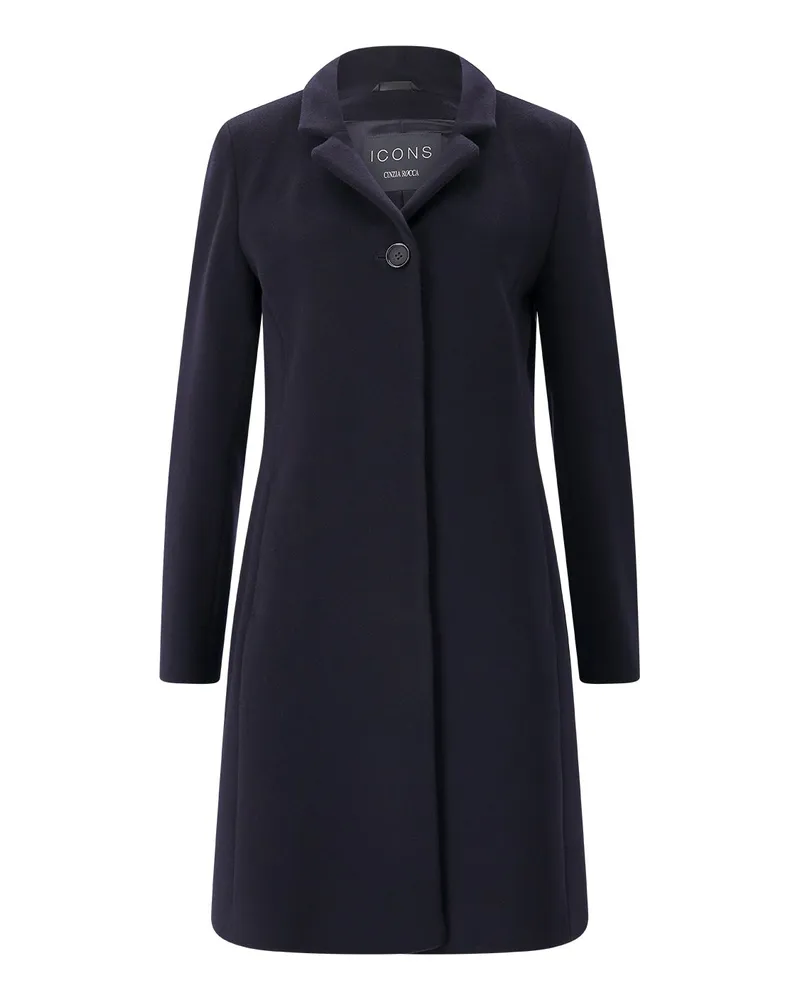 Cinzia Rocca Mantel aus Schurwoll-Kaschmir-Mix Navy
