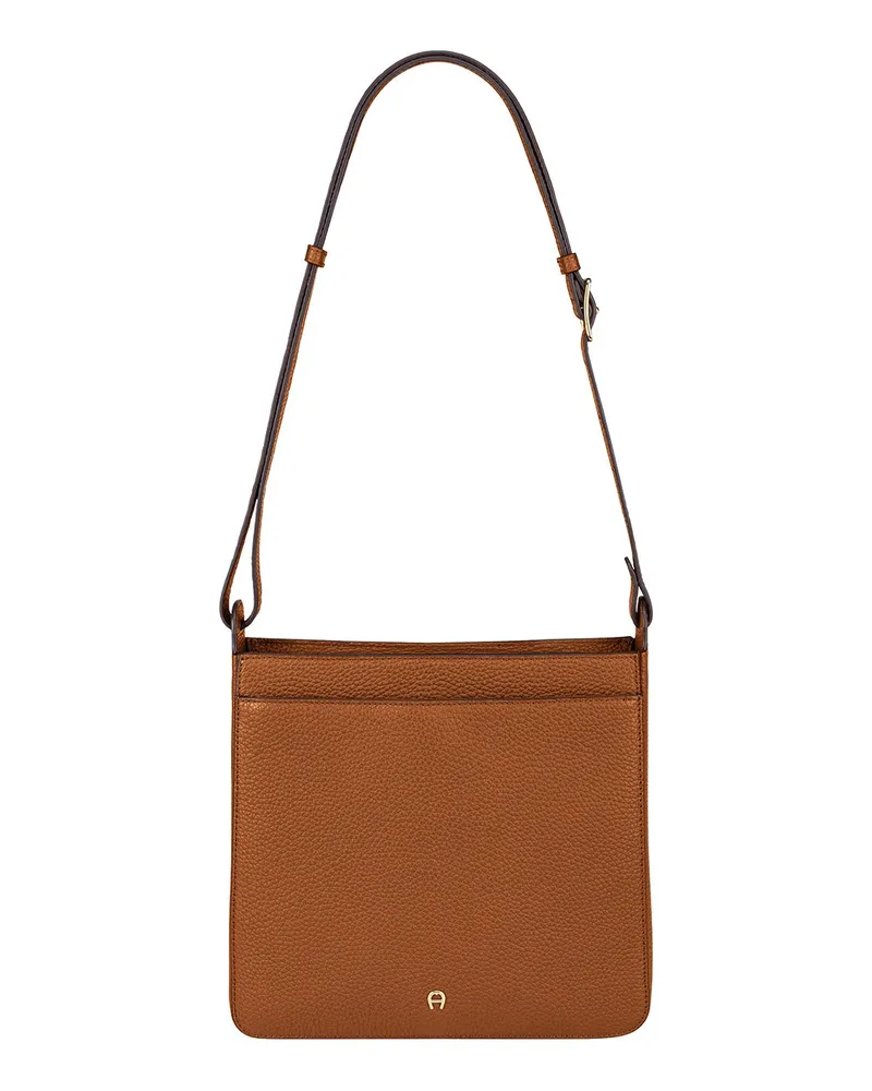 Aigner Beuteltasche Pura aus Leder Braun