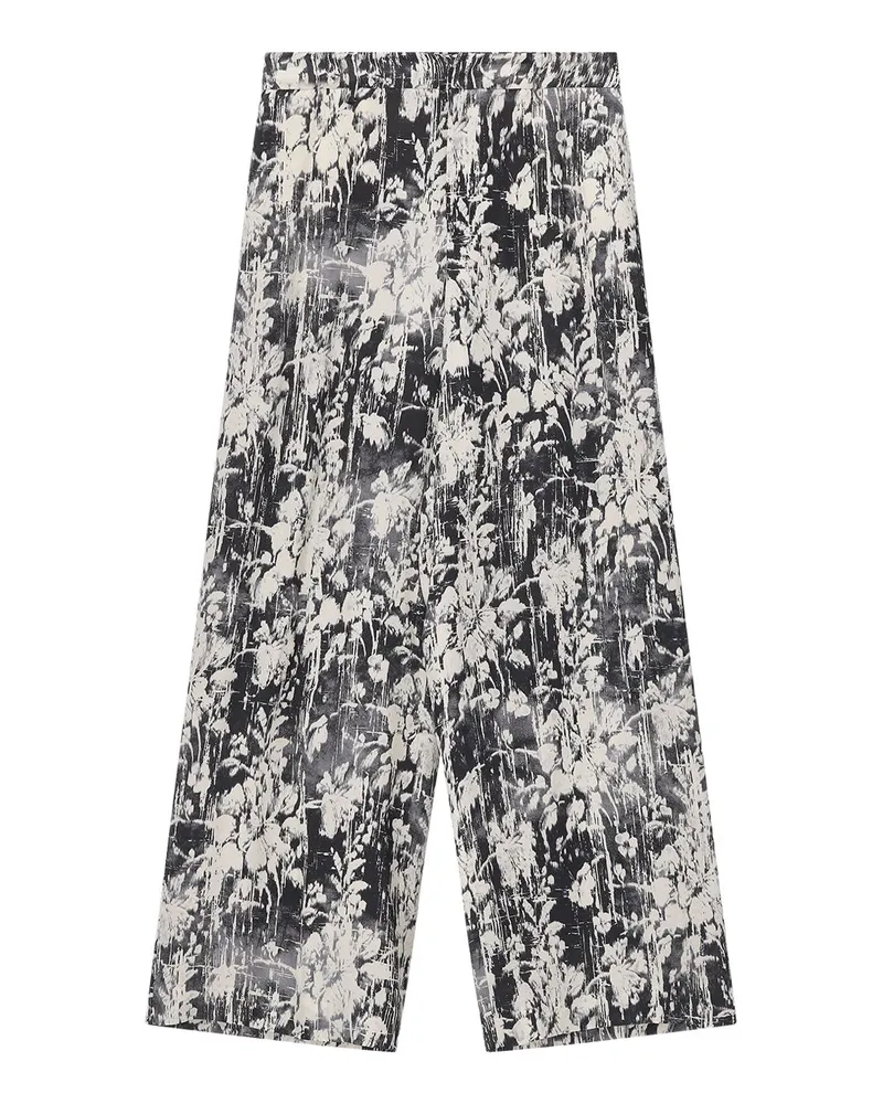 PT TORINO Weite Stoffhose Lorenza aus Satin Schwarz