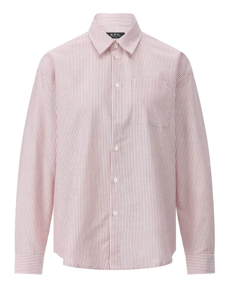A.P.C. Oversized Bluse mit Streifenmuster Rot
