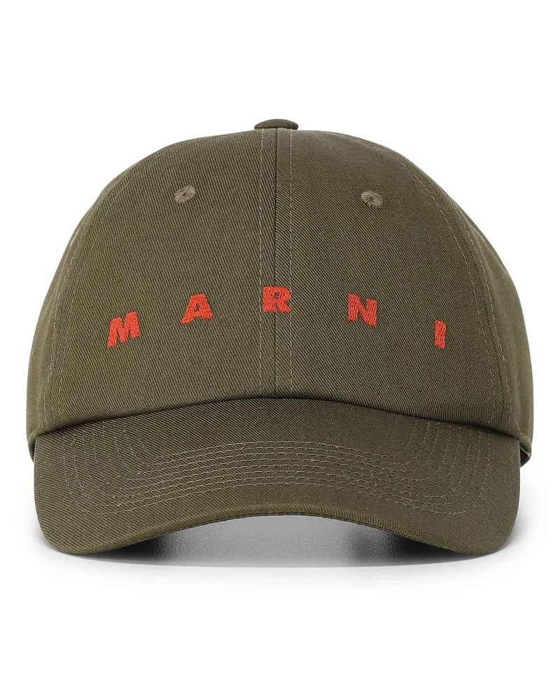 Marni Cap mit Logo-Stickerei Dunkelgrün