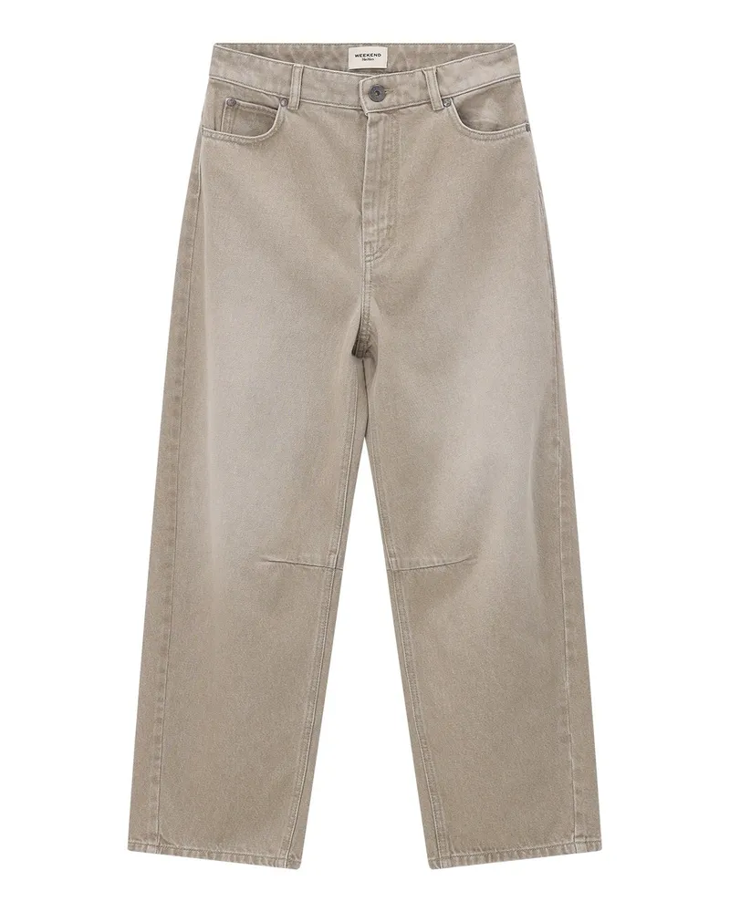 Max Mara Wide-Fit Hose aus Baumwolle Beige