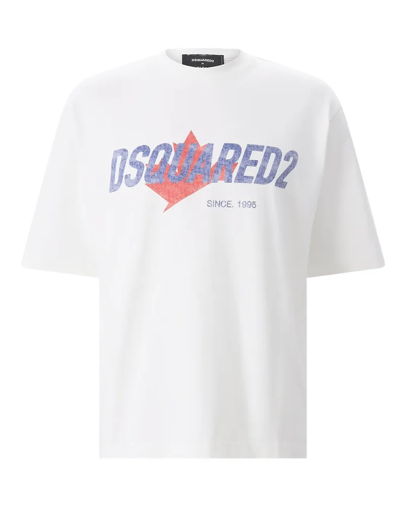 Dsquared2 T-Shirt Rider aus Baumwolle Weiß