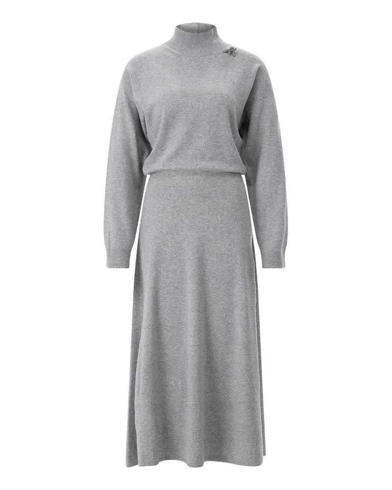 Fabiana Filippi Midikleid aus Kaschmir-Seide-Mix Grau