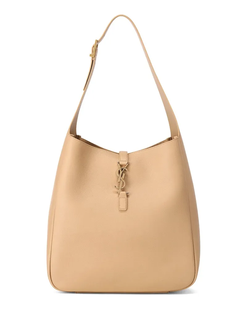 Saint Laurent Schultertasche aus Leder Beige