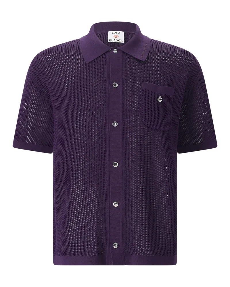 Casablanca Paris Hemd aus Grobstrick-Mesh Lila
