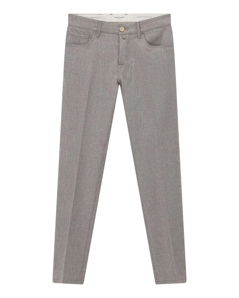 Jacob Cohën Slim-Fit Wollhose Bard Grau