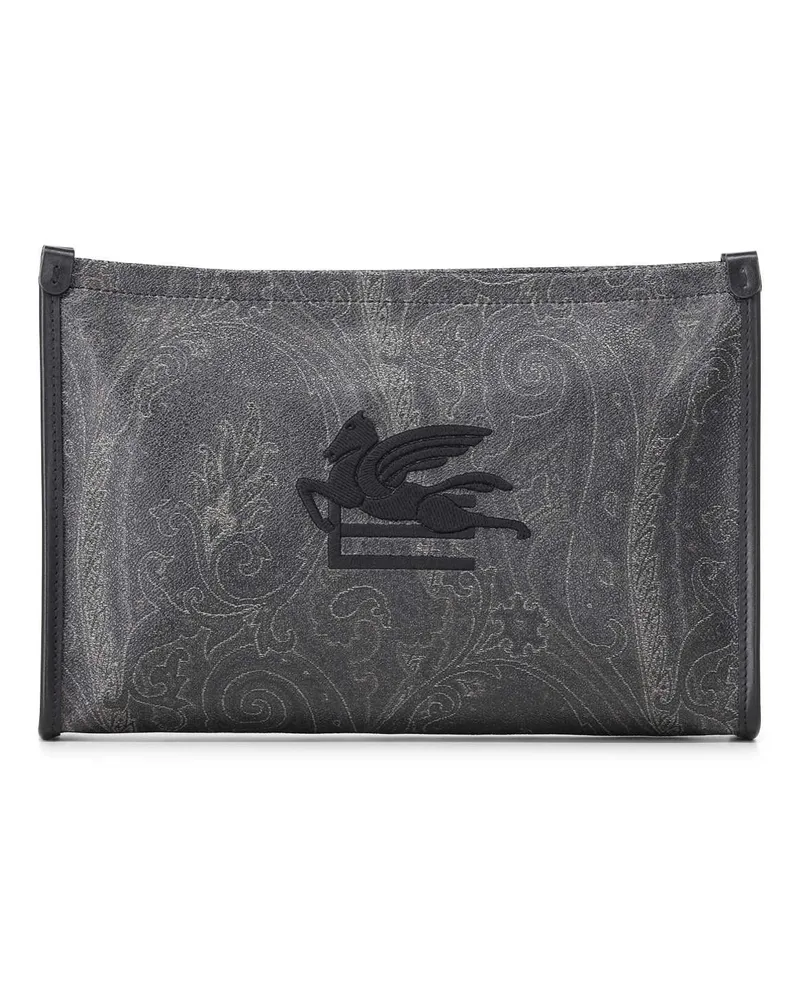 Etro Pouch mit Paisley-Muster Schwarz