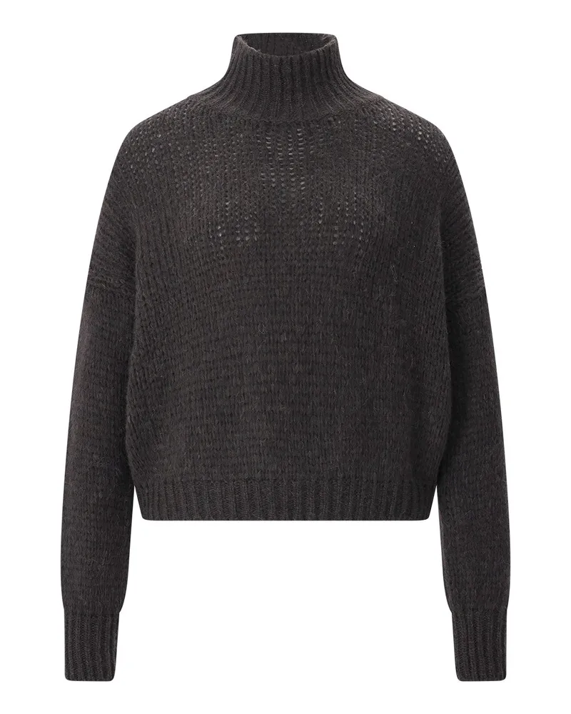 Roberto Collina Strickpullover aus Alpaka-Mix Graugrün
