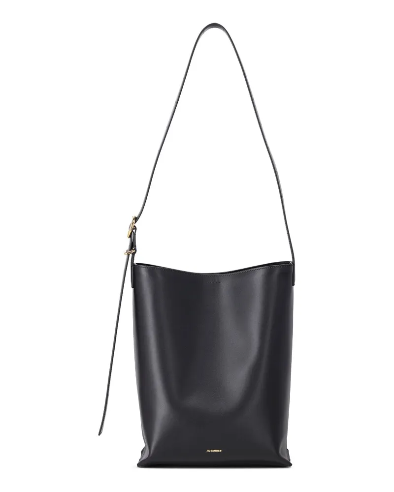 Jil Sander Tote Bag aus Leder Schwarz