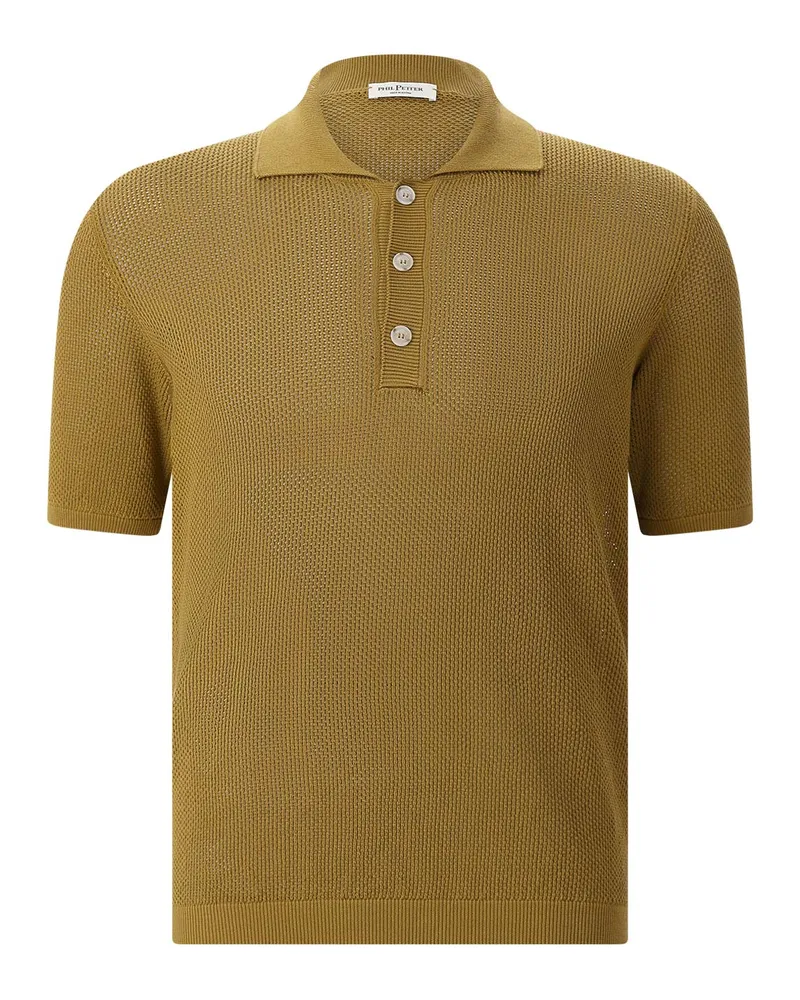 Phil Petter Gestricktes Poloshirt aus Baumwolle Braun