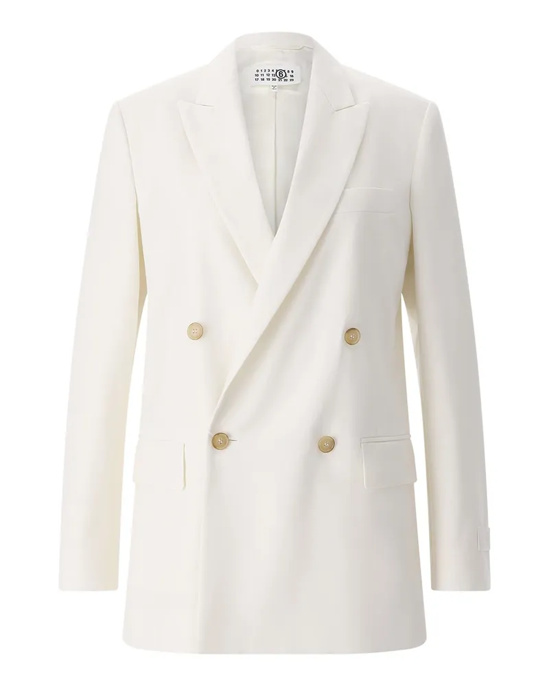 Maison Margiela Blazer aus Woll-Mix Creme