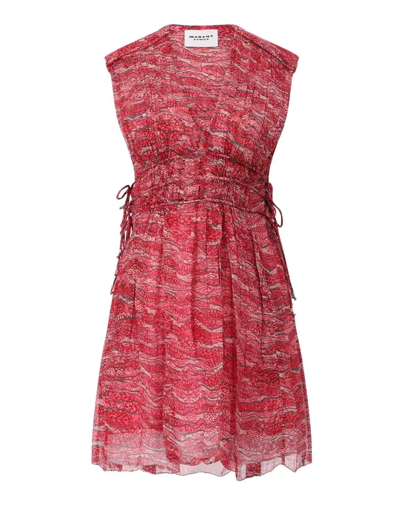 Isabel Marant Kleid Anawa aus gerafftem Musselin Rot