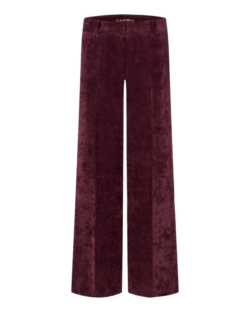 Cambio Straight-Fit Hose Amelie aus Cord Dunkelrot