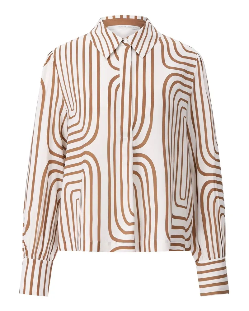 Herzen's Angelegenheit Seidenbluse mit Print Braun