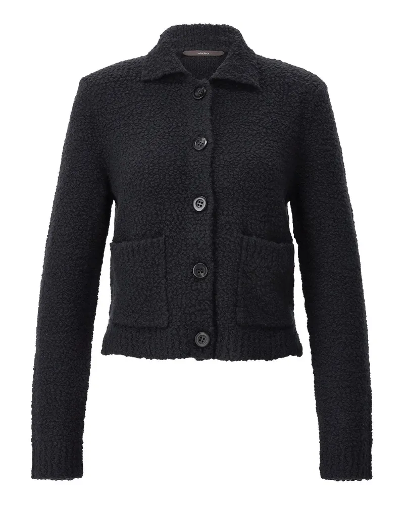 windsor. Strickjacke aus Schurwolle Schwarz