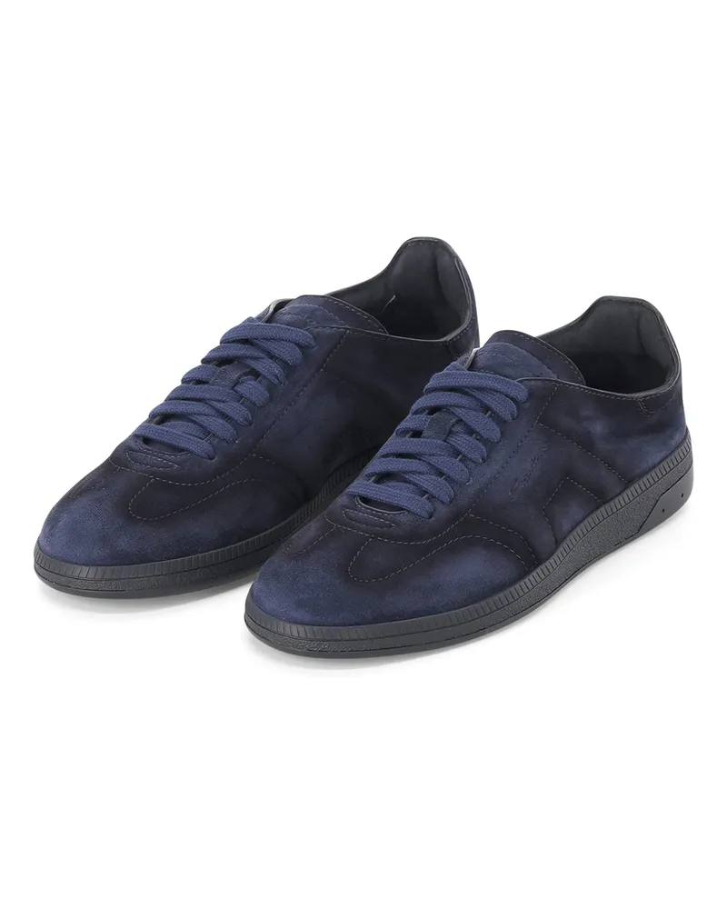 Santoni Sneaker aus Veloursleder Dunkelblau
