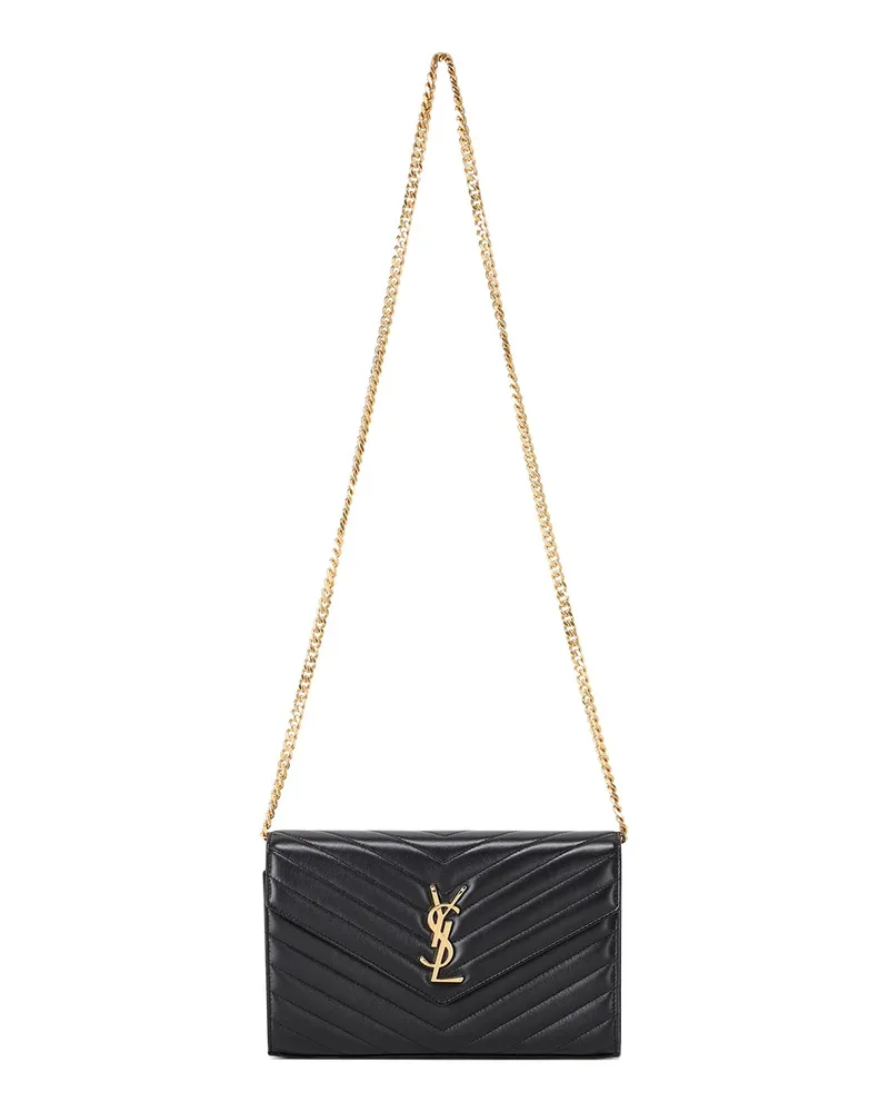 Saint Laurent Pochette Cassandre aus Lammleder Schwarz