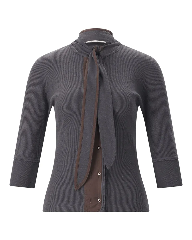 Christophe Lemaire T-Shirt mit Bindedetail Anthrazit