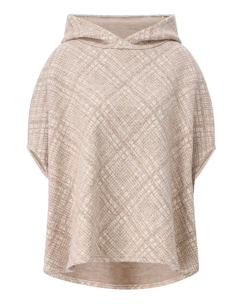 ROSSO35 Poncho mit Kapuze Beige
