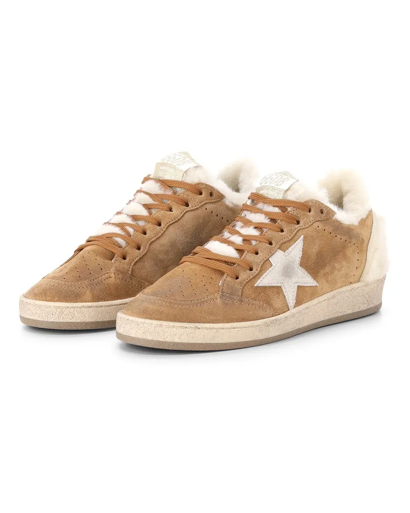 Golden Goose Sneaker Ball Star mit Shearling Braun