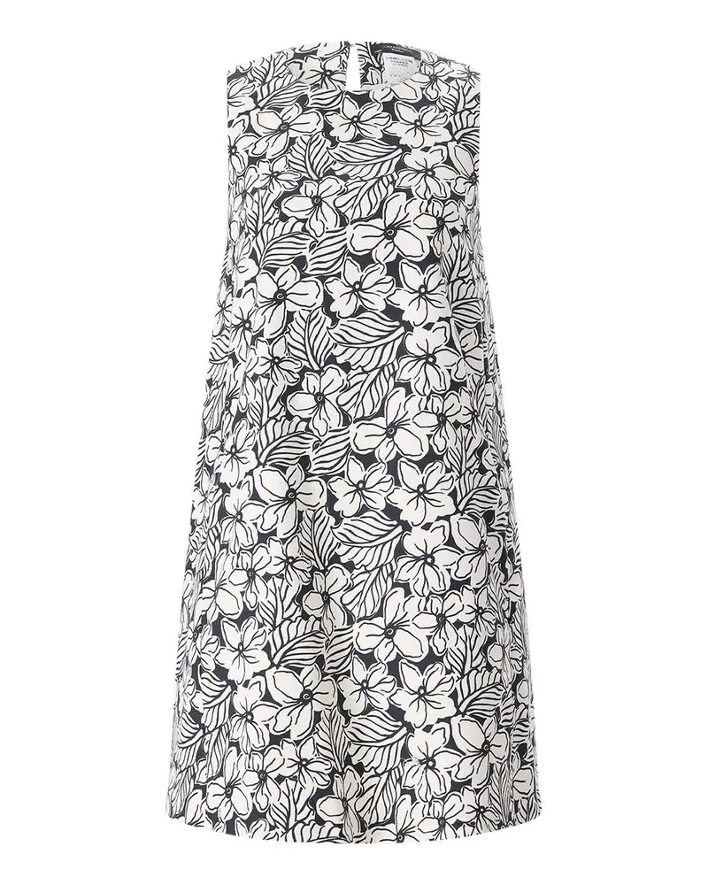 Max Mara Minikleid Giallo mit floralem Muster Dunkelblau