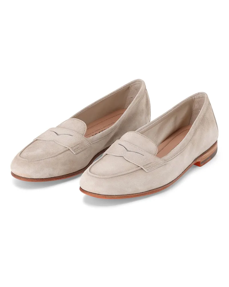 Santoni Loafer Carla aus Veloursleder Beige