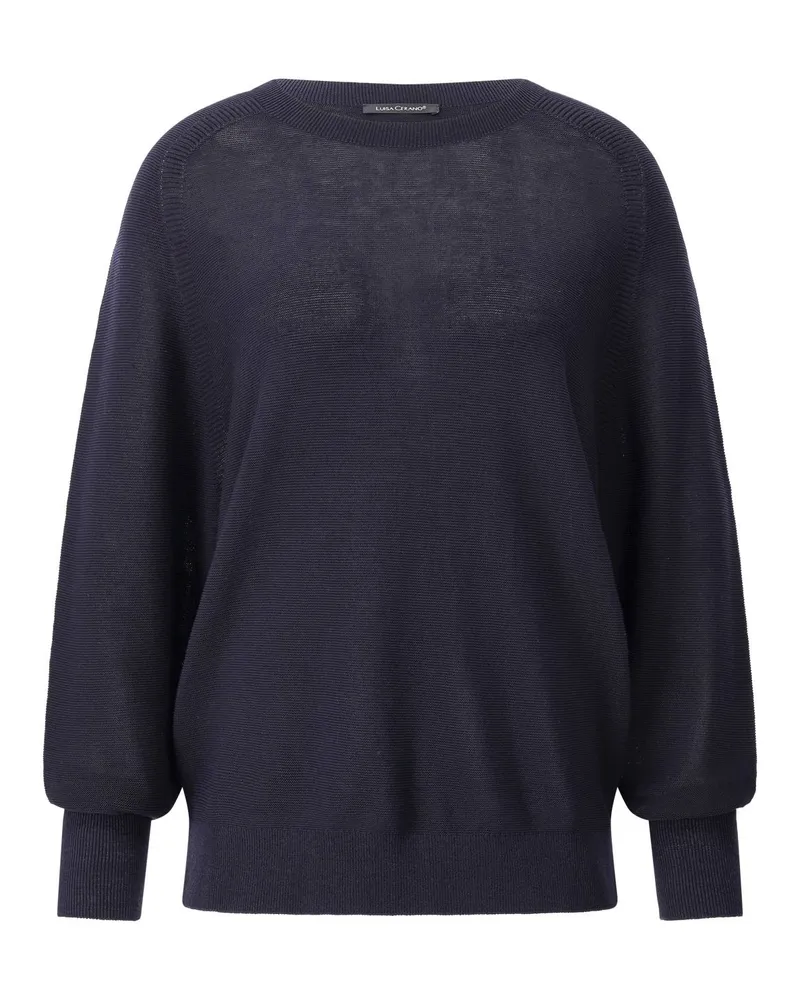 Luisa Cerano Pullover aus Baumwoll-Crêpe Dunkelblau