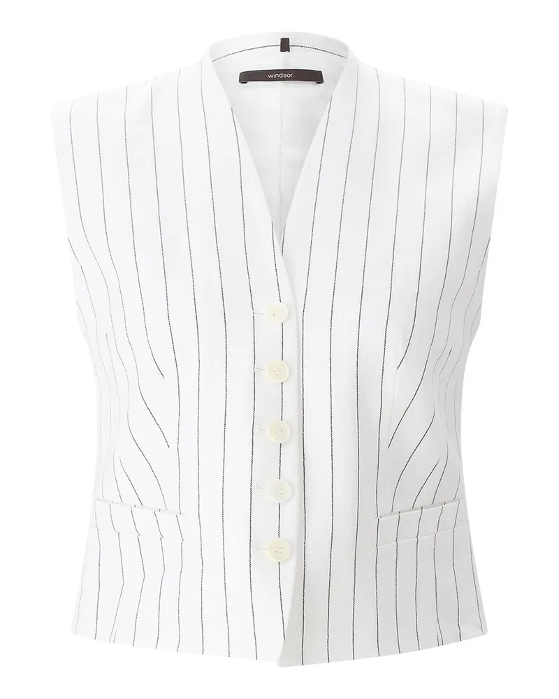 windsor. Weste mit Nadelstreifen Weiß