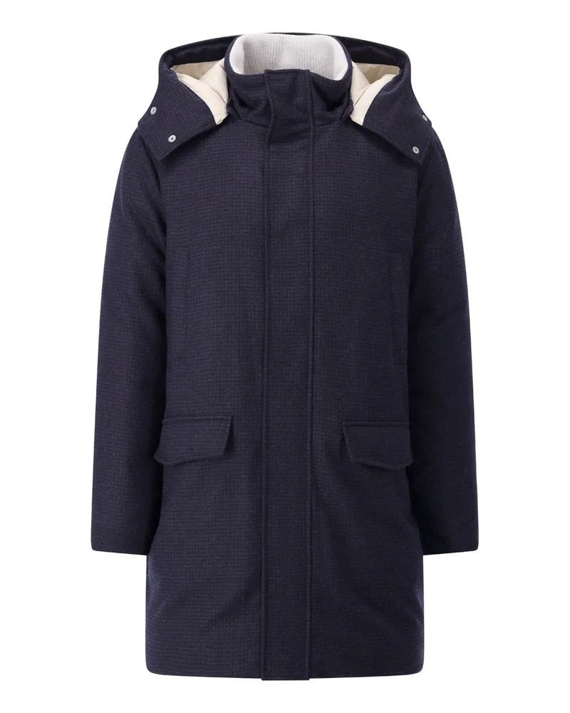 LARDINI Daunenjacke mit Wolle & Kaschmir Dunkelblau